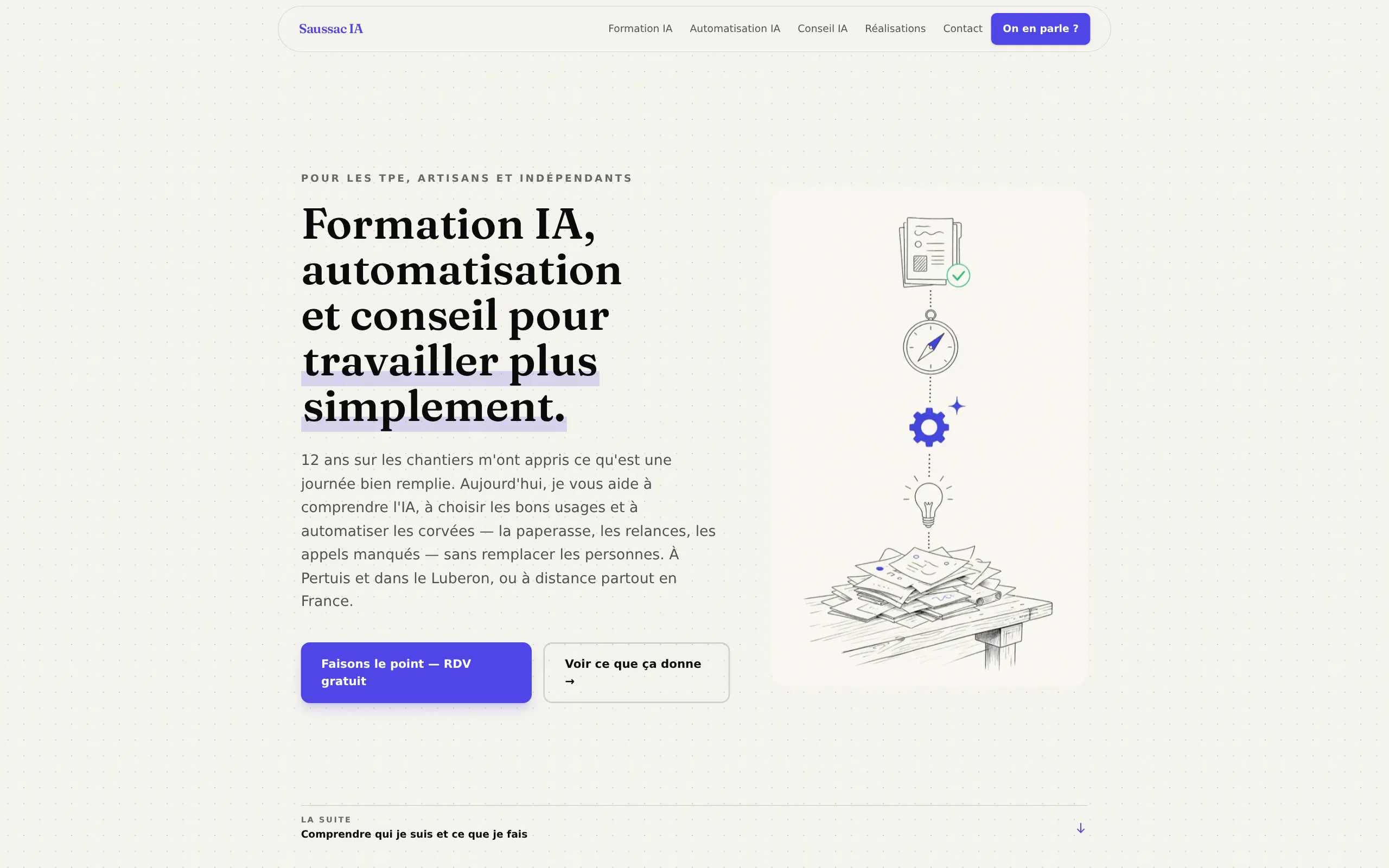 Page d'accueil du site saussacia.fr